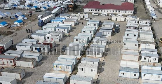 Deprem bölgesinde kurulan çadır ve konteyner sayıları
